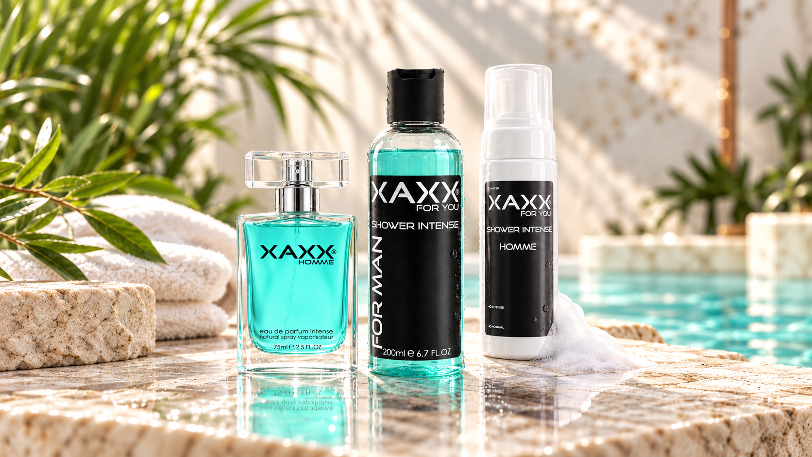 XAXX Duftset mit Eau de Parfum Intense, Shower Intense und Foamer